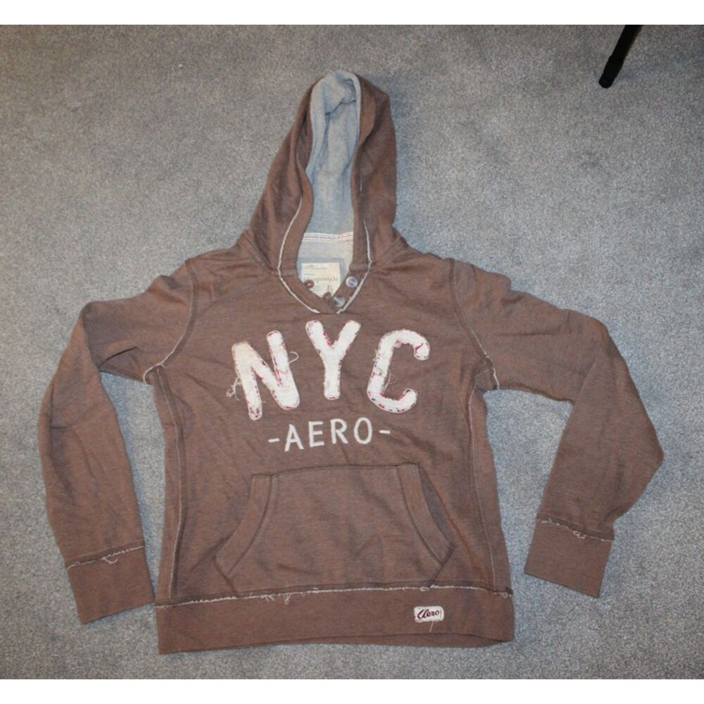 Girls Aeropostale Y2K Hoodie Brown Size XL NYC New York